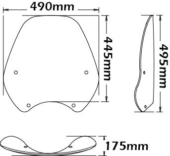Mittlere Windschutzscheibe für BMW R 850 R /R 1100 R (94-02), klar