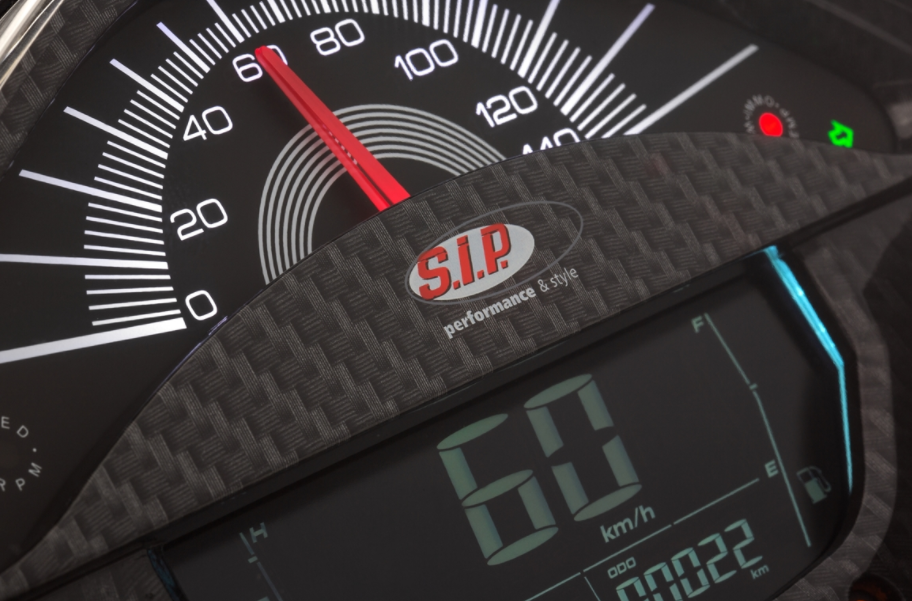 Drehzahlmesser/Tacho für Vespa Primavera/​Sprint 50-150ccm 2T/​4T AC, carbonlook