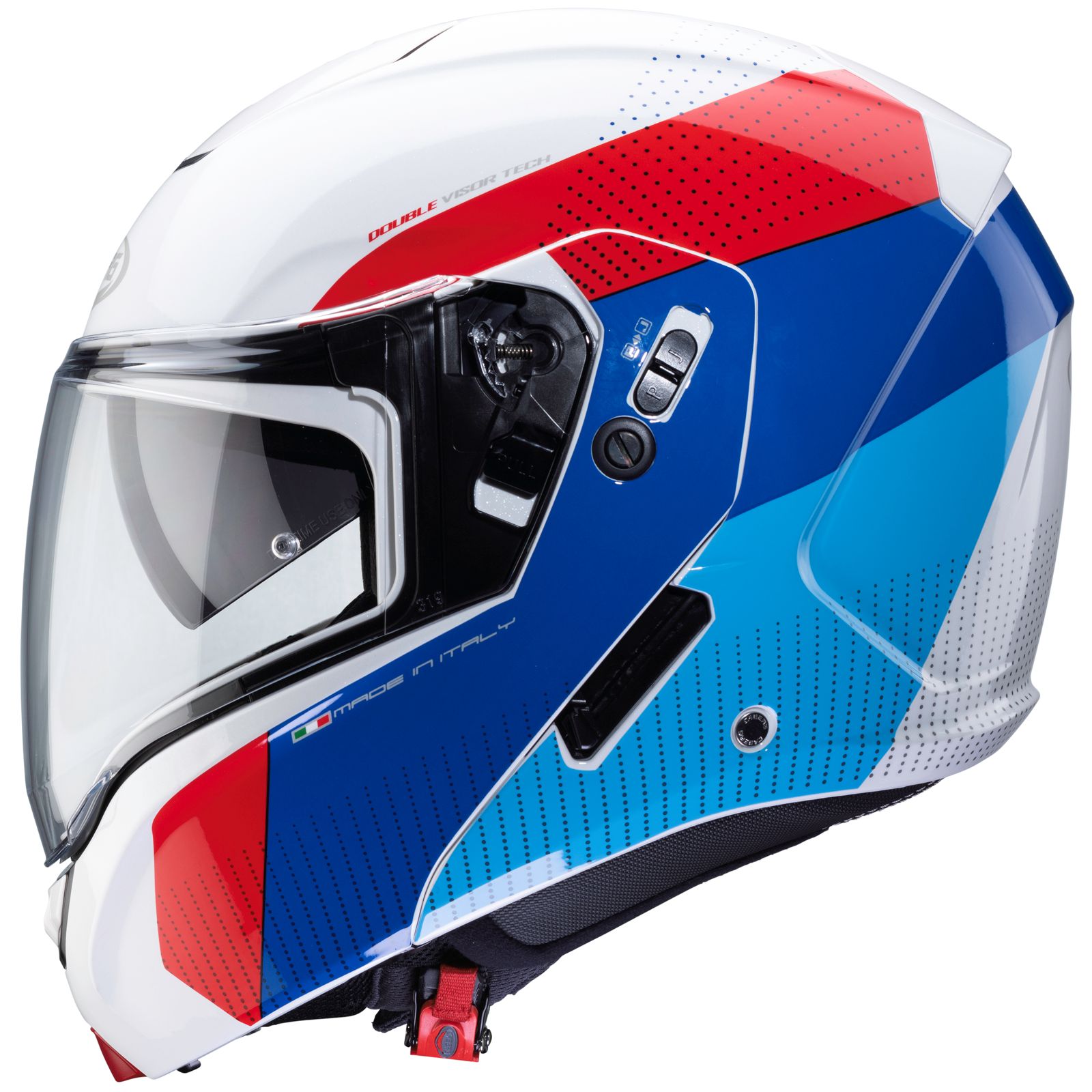 Caberg Helm Horus Scout, weiß metallic/rot-blau