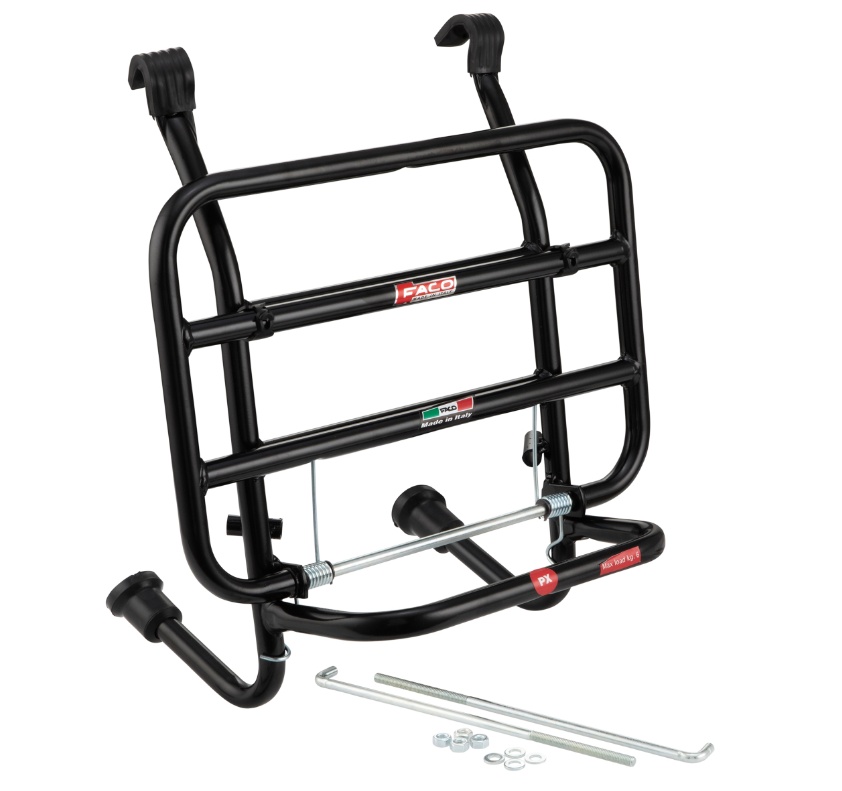 Gepäckträger vorne für Vespa PX 80-200ccm, klappbar, schwarz