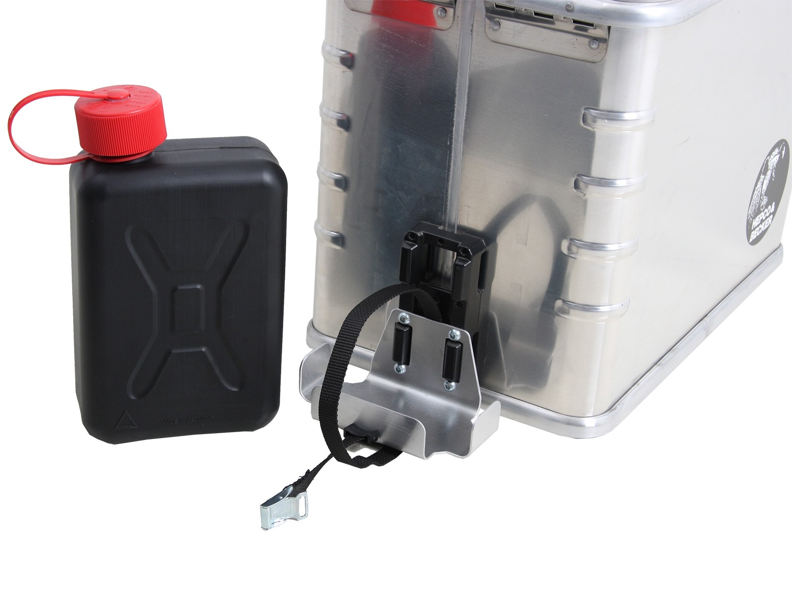 Reservekanister 2 ltr. inkl. Universalhalter und Anbaumaterial Hepco & Becker