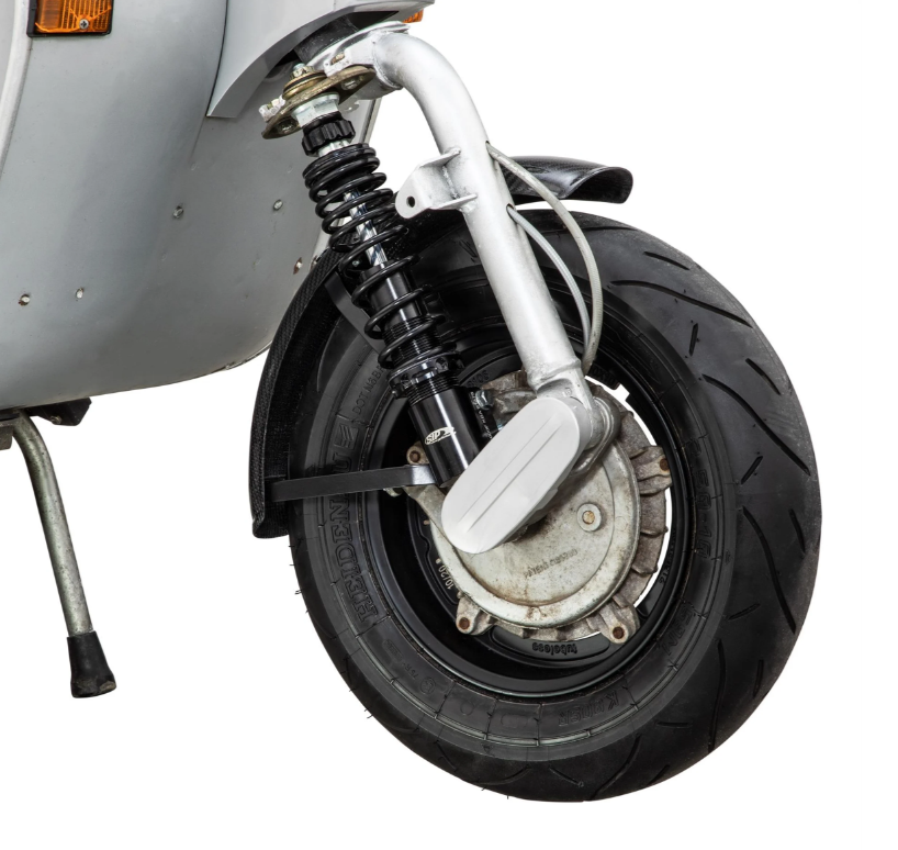 Kotflügel Garelli EVO II für Vespa PX 80-200ccm, Carbon, Halter schwarz