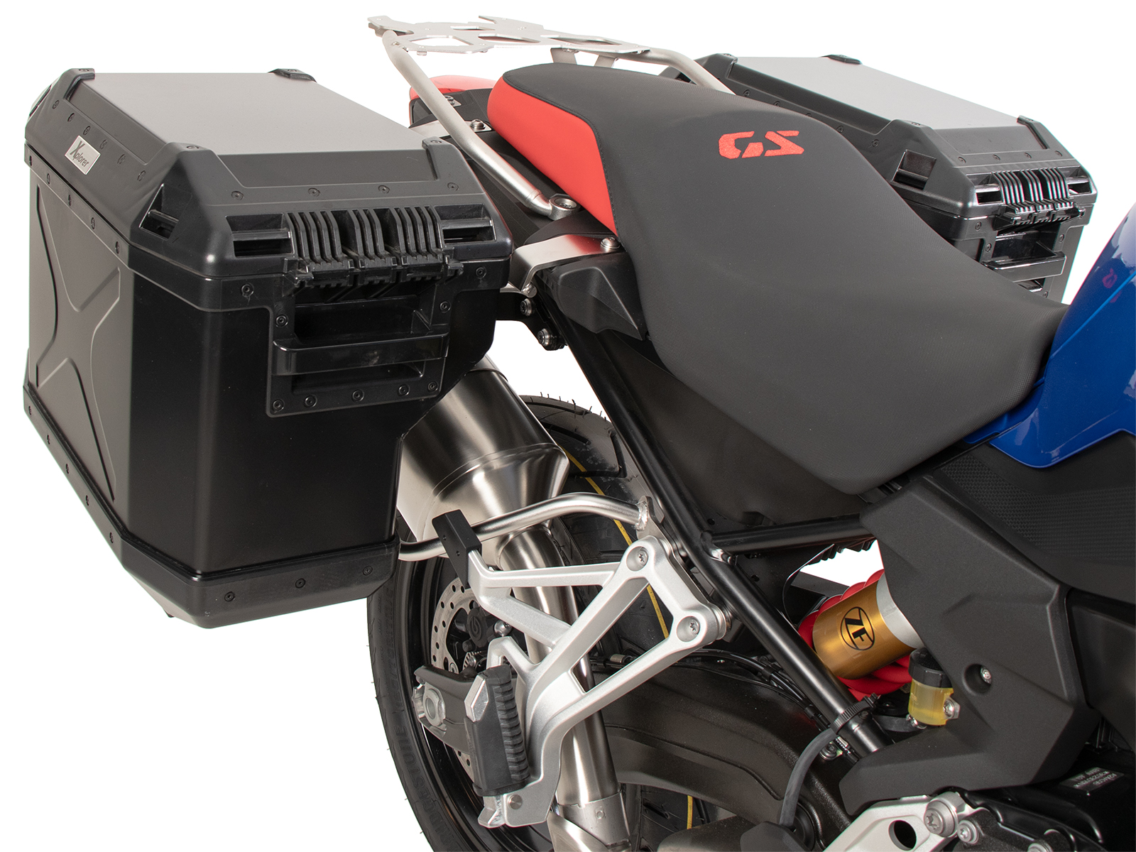 Kofferträgerset Cutout Edelstahlträger inkl. Kofferset Xplorer Cutout schwarz für BMW F 800 GS (24-)