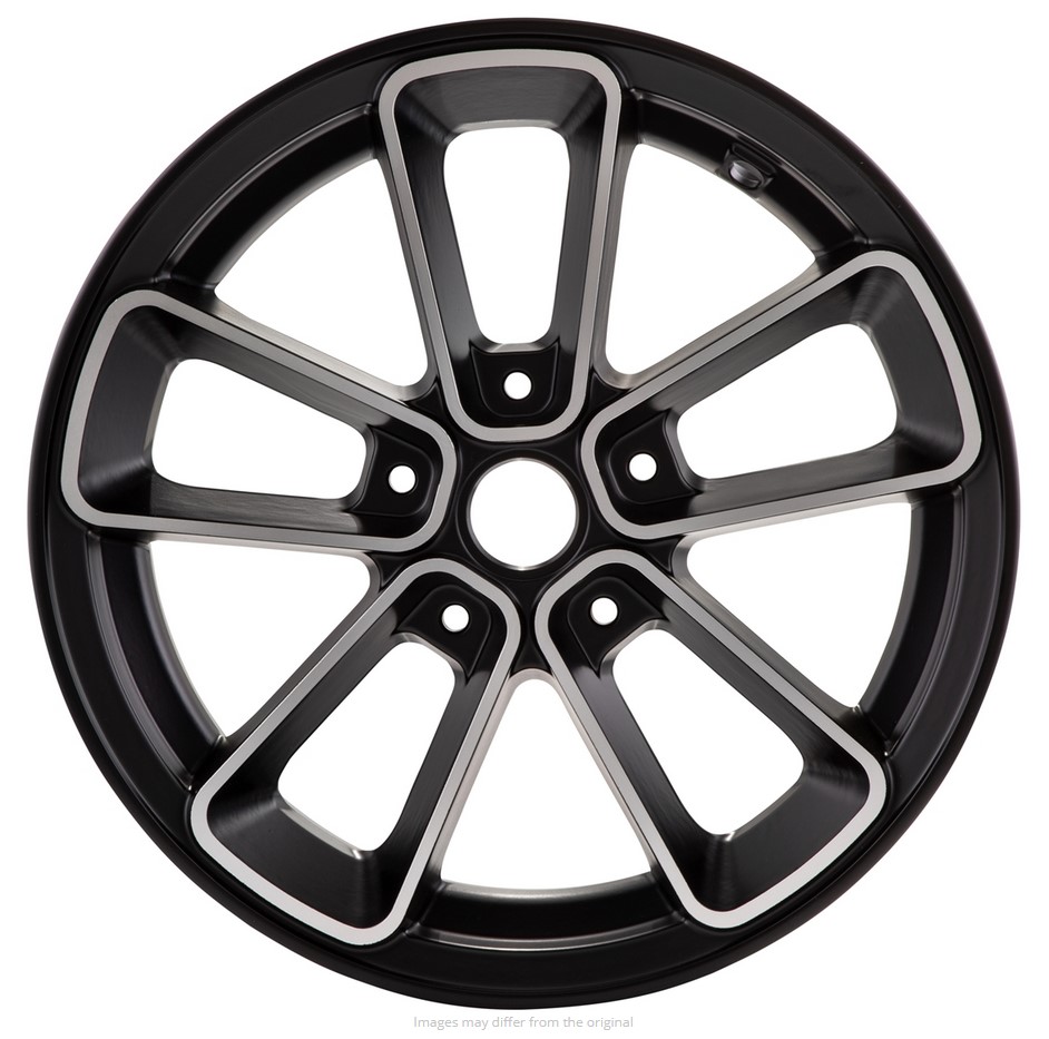 Felge vorne/hinten 12" für Vespa GTS/​GTS Super/​GTV/​GT 125-300ccm, schwarz mit silbernem Rand