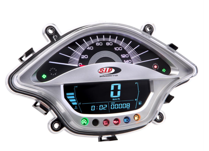 Drehzahlmesser/Tacho für Vespa Primavera/​Sprint 50-150ccm 2T/​4T AC, silber