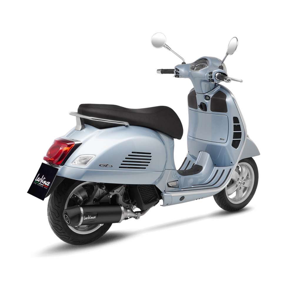 LeoVince Auspuffanlage SBK Nero für Vespa GTS 125 /Super, schwarz, slip on, E-Gutachten, Euro5