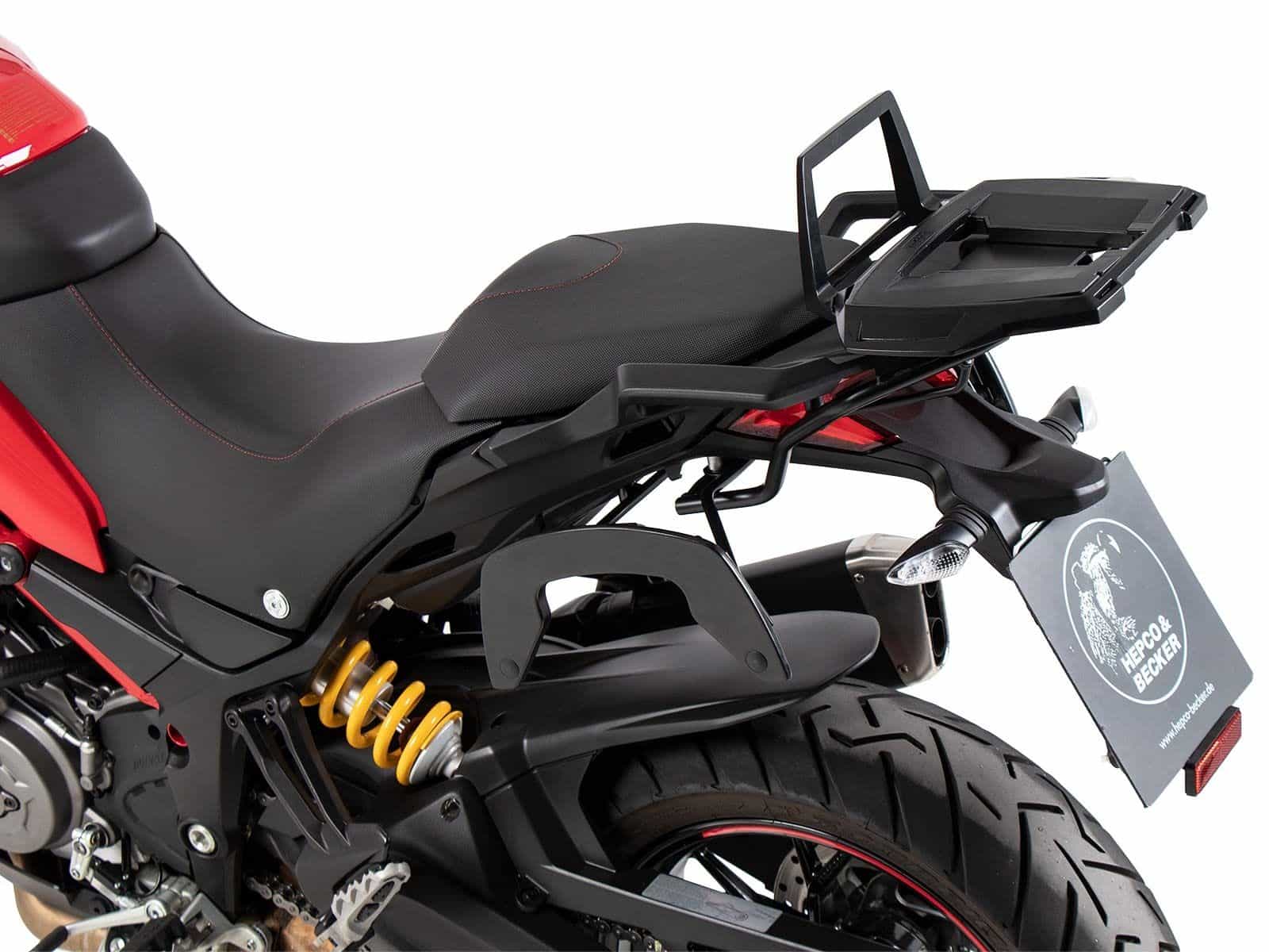 Alurack Topcaseträger schwarz für Ducati Multistrada 1200 Enduro (16-18) Hepco & Becker