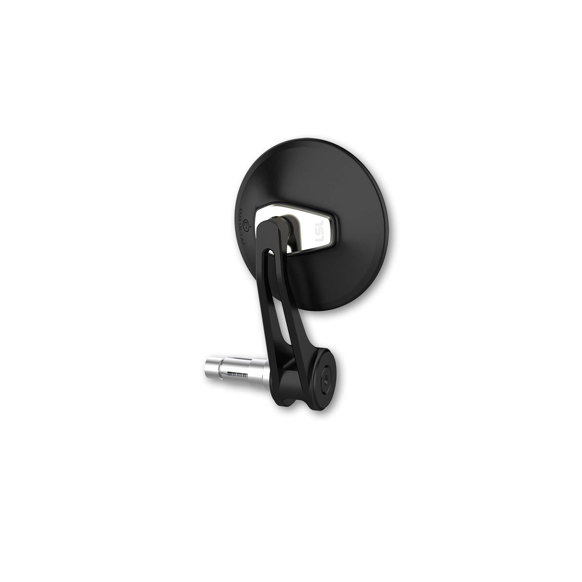 LSL Lenkerendenspiegel ERGONIA, Durchmesser 95 mm, schwarz-silber, mit Straßenzulassung, ECE, für re