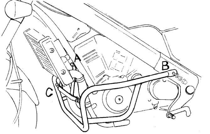 Motorschutzbügel schwarz für Honda NTV 650 (88-98) Hepco & Becker