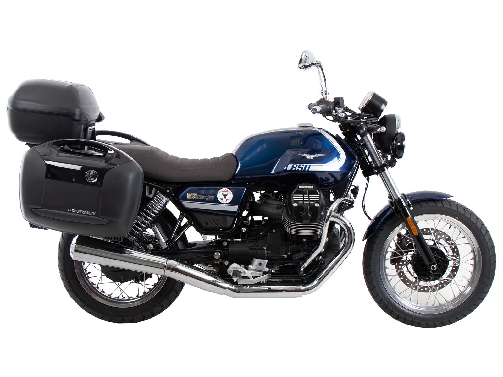 Rohrgepäckbrücke Topcase-Träger chrom für Moto Guzzi V7 850 Special/Stone/Centenario (21-24)