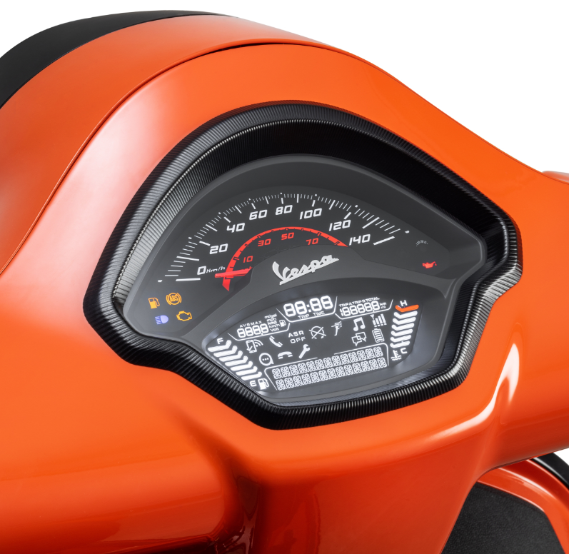Zierring Tachometer für Vespa GTS/​GTS Super 125/​300ccm (`22-), Alu, schwarz eloxiert