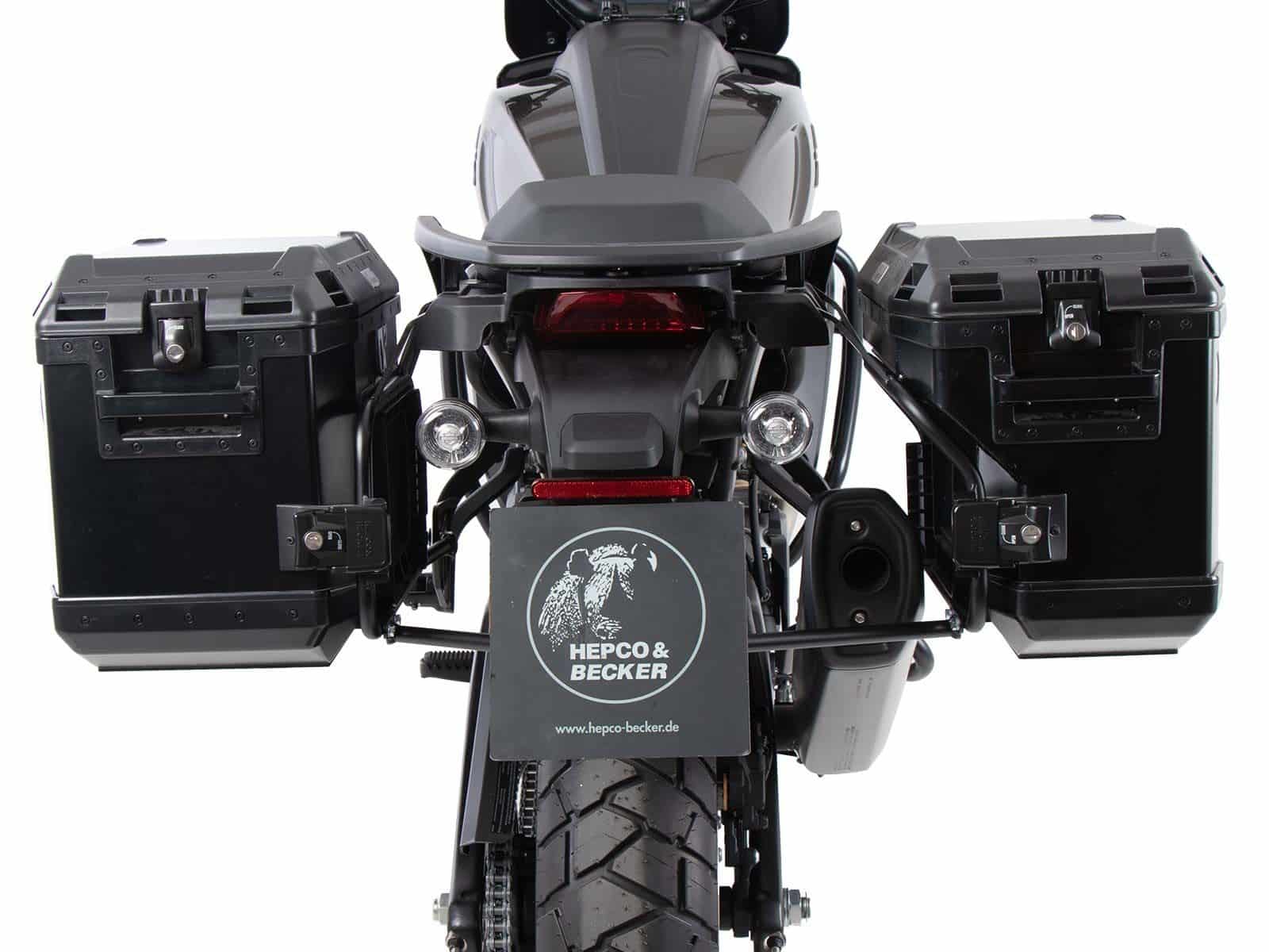 Kofferträgerset Cutout inkl. Kofferset Xplorer Cutout schwarz für Harley Davidson Pan America (21-)