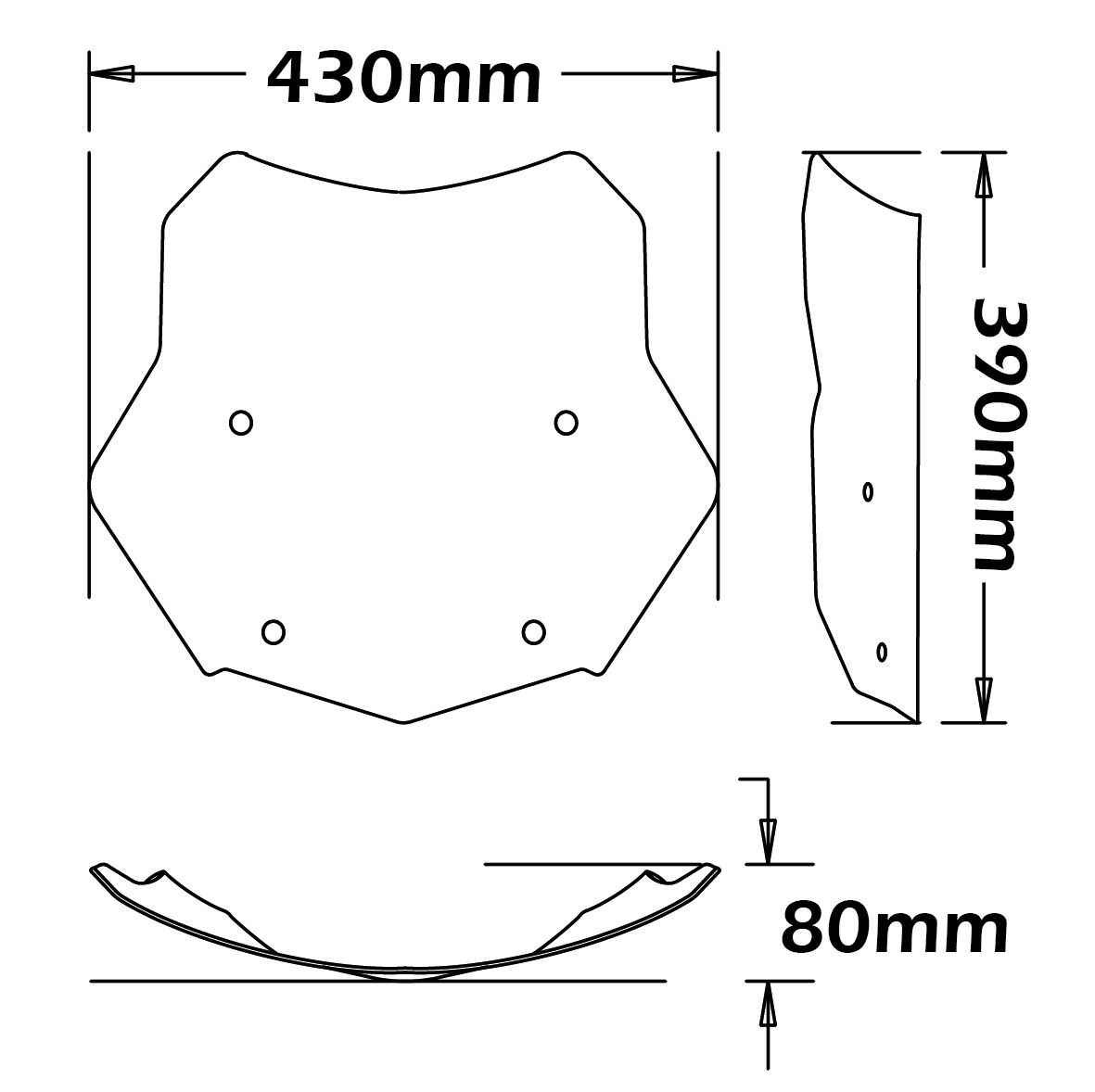 Mittlere Windschutzscheibe für BMW R 1200 GS LC /Adventure LC /Rallye, R 1250 GS