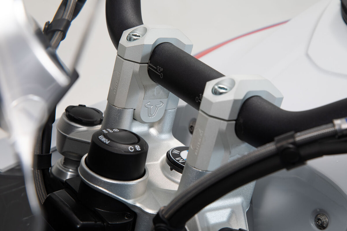 SW-Motech Lenkererhöhung, silber für Ø 32 mm Lenker, H=40 mm für BMW R 1200 GS LC