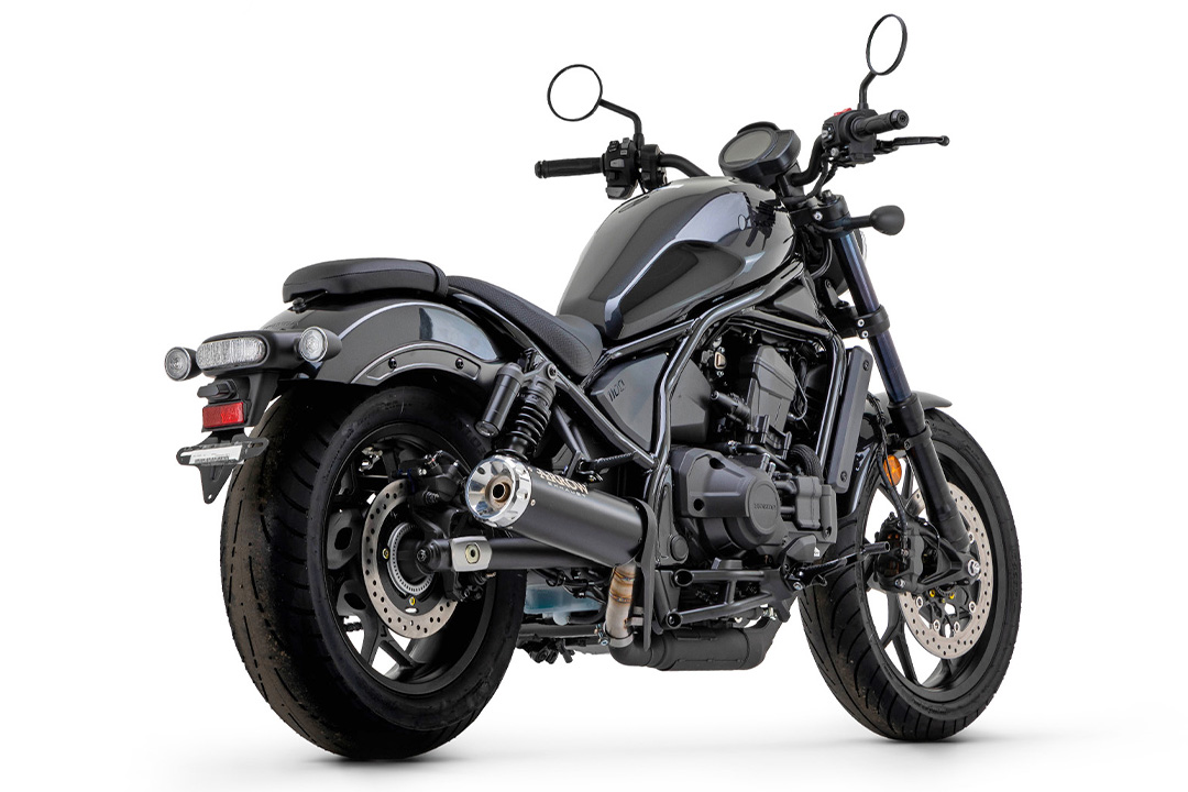 ARROW Auspuff REBEL DARK Sip-On mit Aluminium-Endkappe für Honda CMX 1100 Rebel /DCT (21-25)
