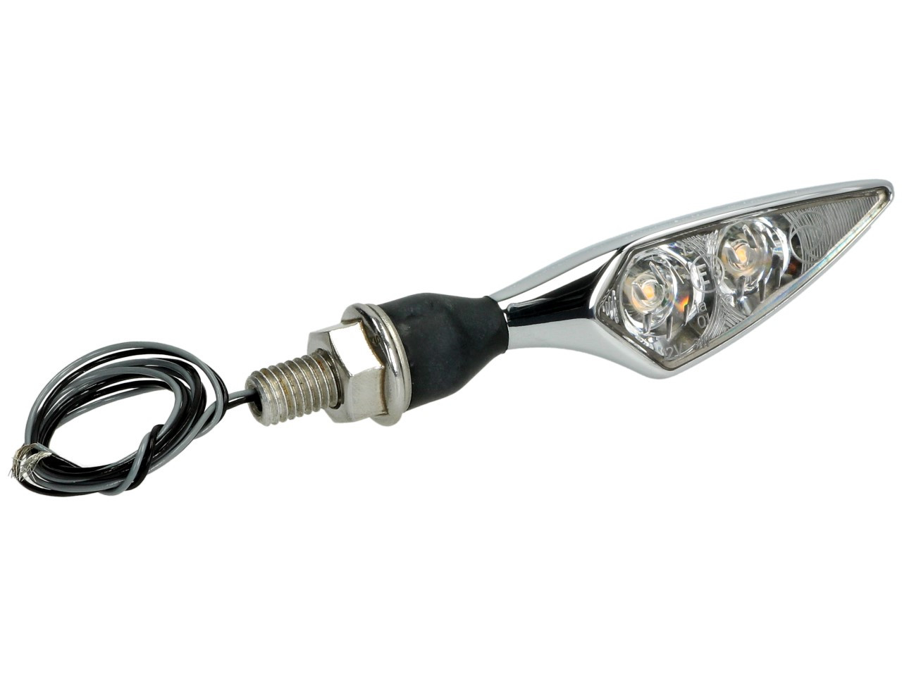 Kellermann Blinker, Rhombus Extreme, Alu, LED, VL/HR, 12 V, chrom glänzend, M8x20, E-geprüft