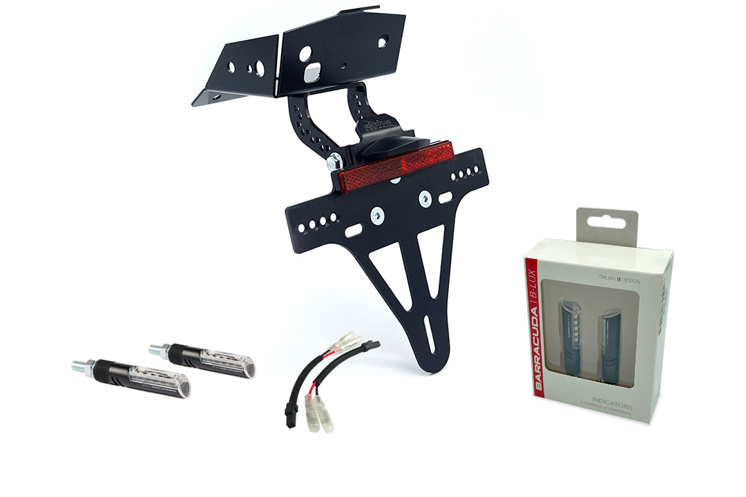 alpha Technik Kennzeichenhalter-Blinker-Kit IDEA (vorne + hinten) für KTM 690 SMC R ab Modelljahr 20