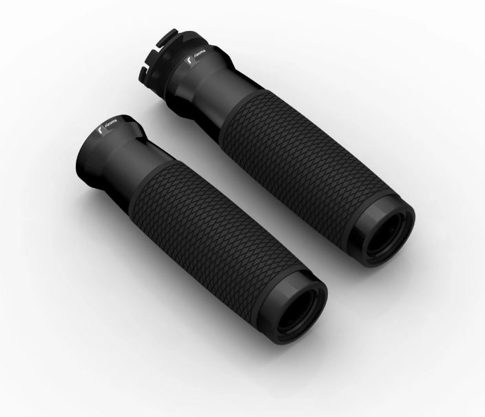 Griffe RIZOMA Urlo RS Ø 22/24 mm L 128 mm für Vespa GTS/​GTS Super/​GTV, schwarz eloxiert