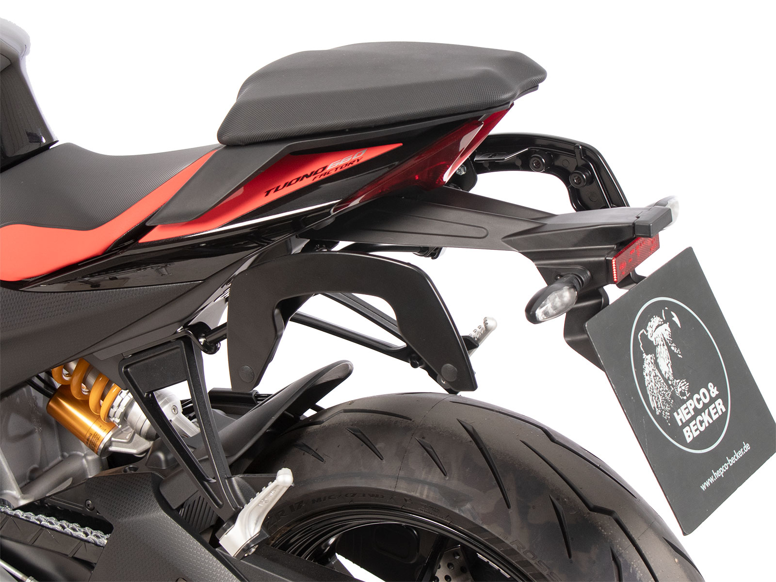 C-Bow Seitenträger schwarz für Aprilia Tuono 660 Factory (22-) Hepco & Becker