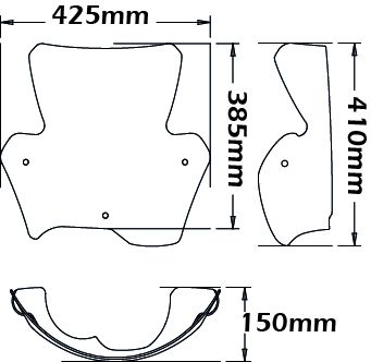 Double Bubble Typ Windschutzscheibe für BMW F 800 R (09-14), rauchgrau