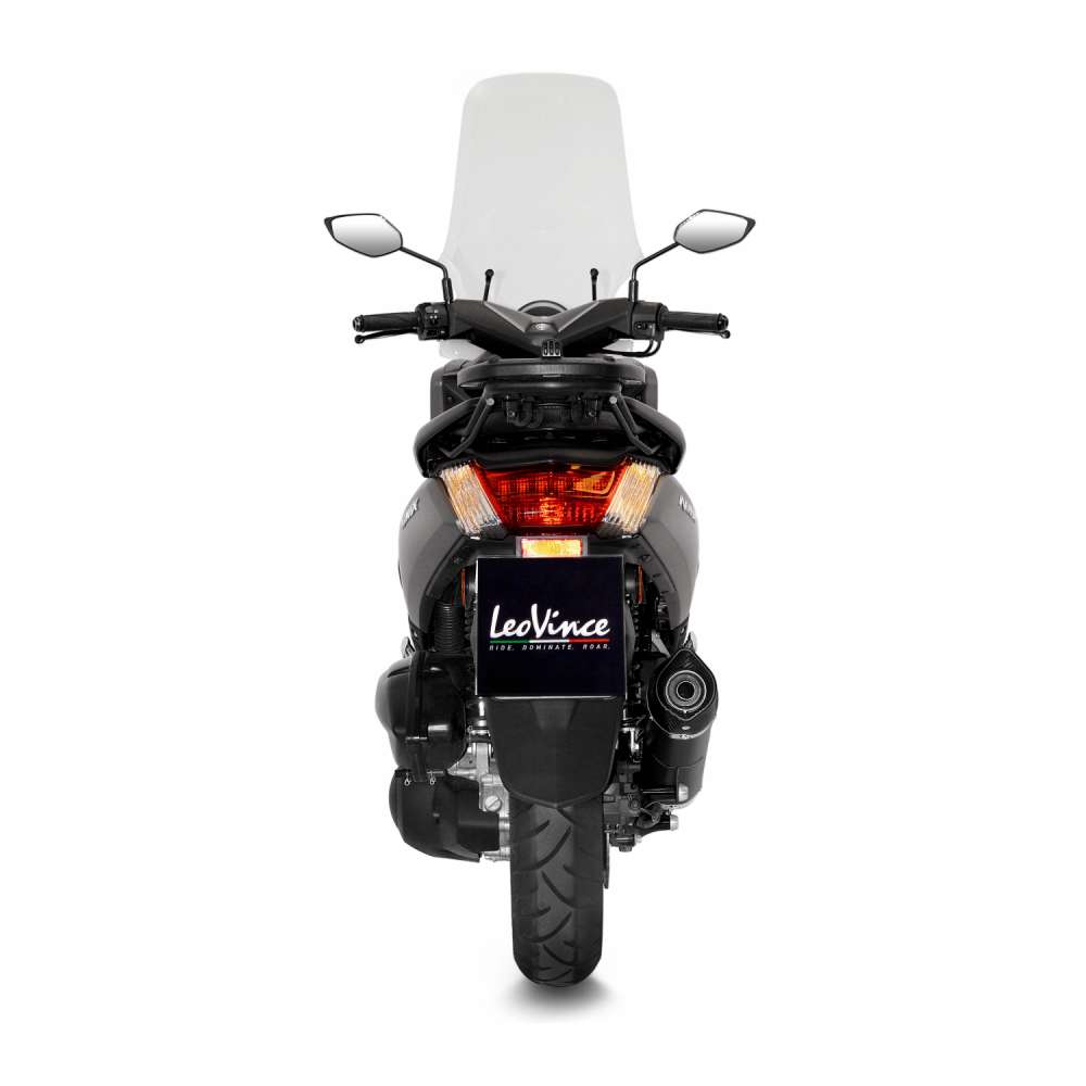 LeoVince Komplettanlage Nero für Yamaha GPD 125 N-Max, Edelstahl schwarz, Euro4, E-Gutachten