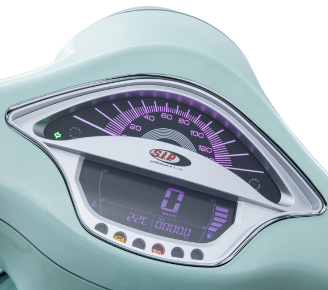 Drehzahlmesser/Tacho für Vespa Primavera/​Sprint 50-150ccm 2T/​4T AC, silber