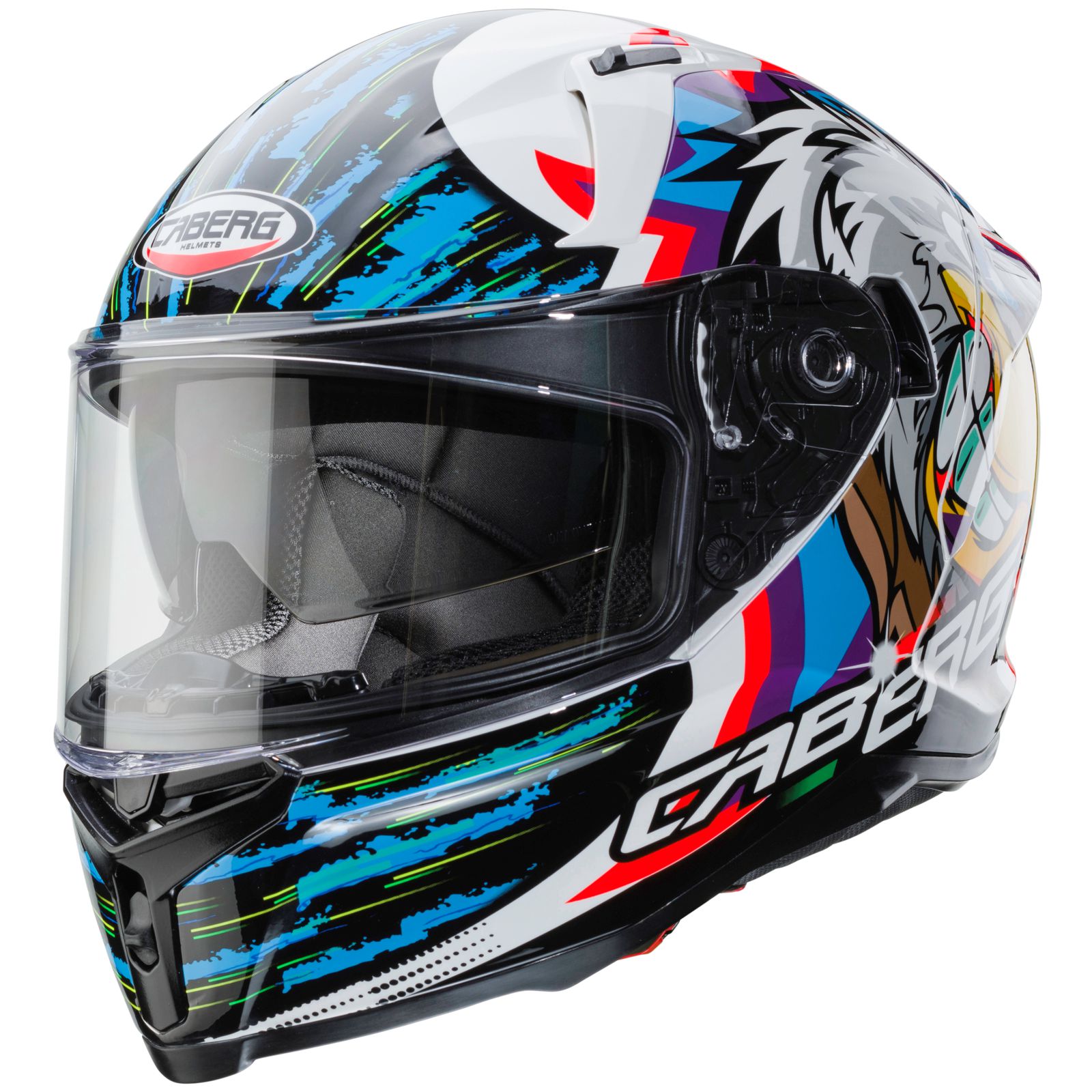 Caberg Helm Avalon Hawk, weiß/schwarz-blau