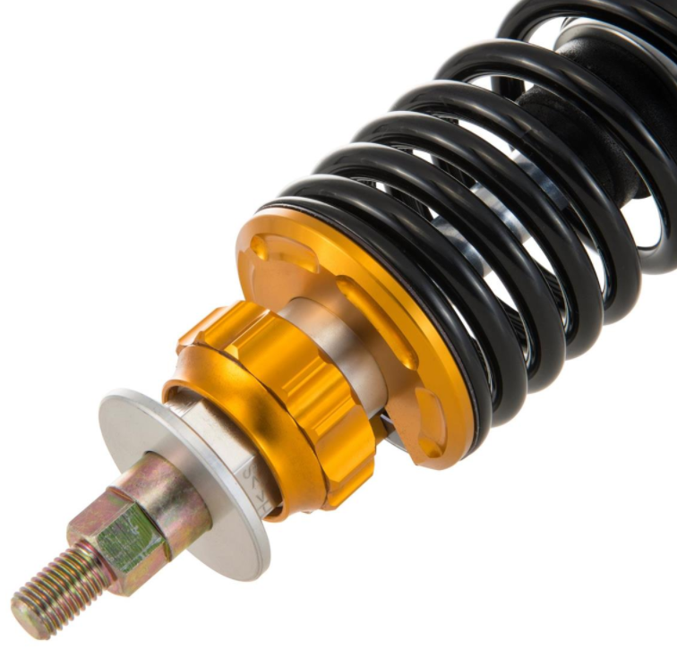 Stoßdämpfer "Black Edition", vorne für Vespa Primavera/​Sprint 50 -150ccm 2T/​4T AC, silber/orange