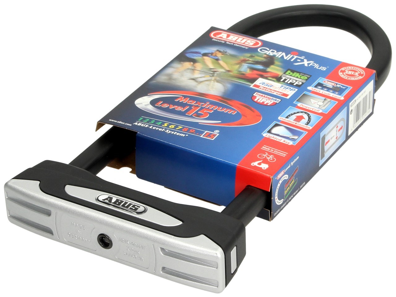 ABUS Bügelschloss 230x108 Granit X-Plus 54 für Motorrad, Scooter & Vespa