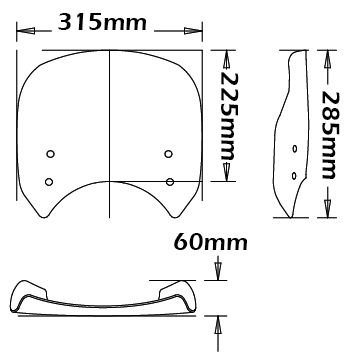 Windschutzscheibe - Höhe 285 mm für Ducati Scrambler 800 (15-16)