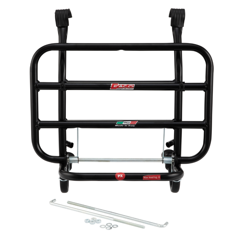 Gepäckträger vorne für Vespa PX 80-200ccm, klappbar, schwarz