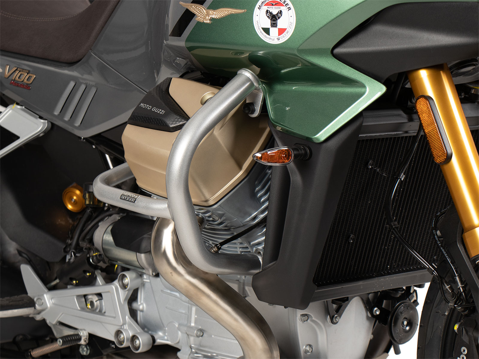 Motorschutzbügel silber für Moto Guzzi V100 Mandello /S Hepco & Becker
