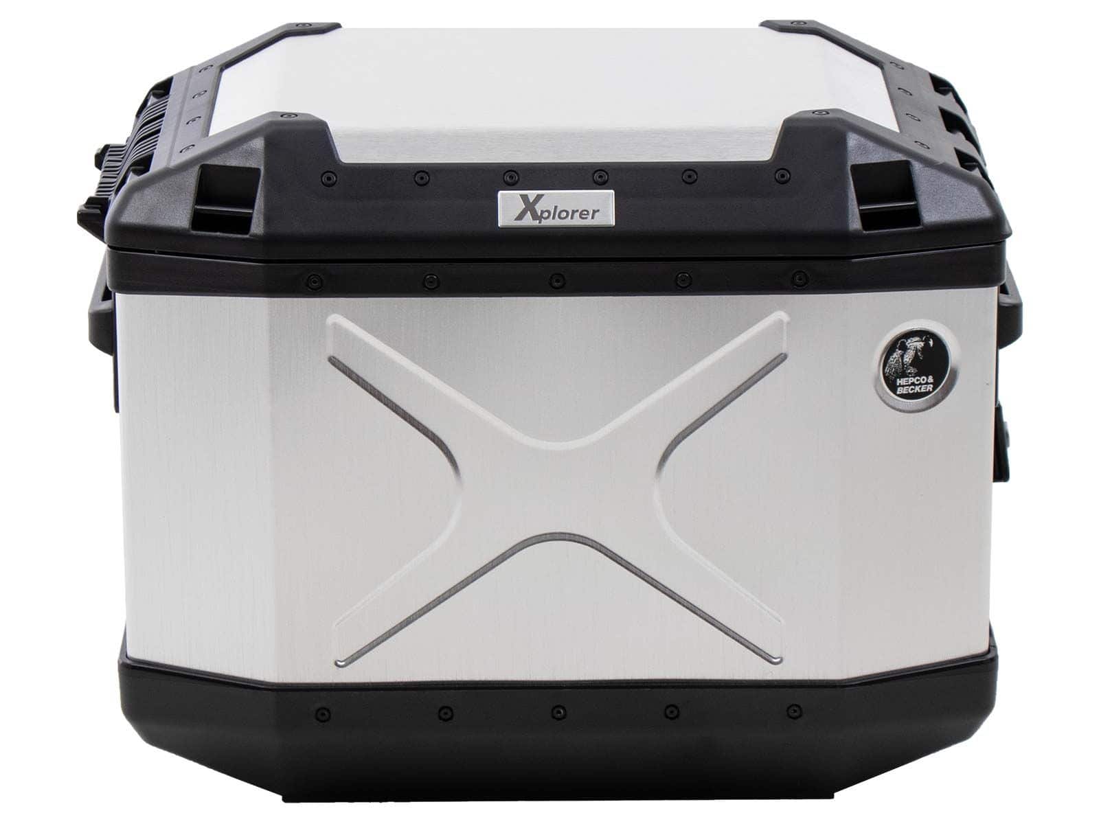 Seitenkoffer Alu Xplorer 40 Cutout links silber Hepco & Becker