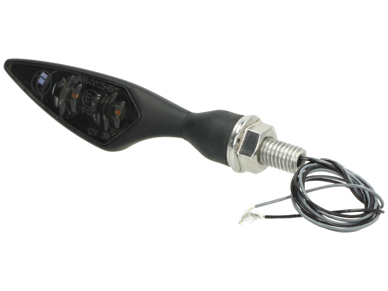 Kellermann Blinker, Rhombus Dark, Stahl, LED, VR/HL, 12 V, schwarz seidenmatt, M8x20, E-geprüft