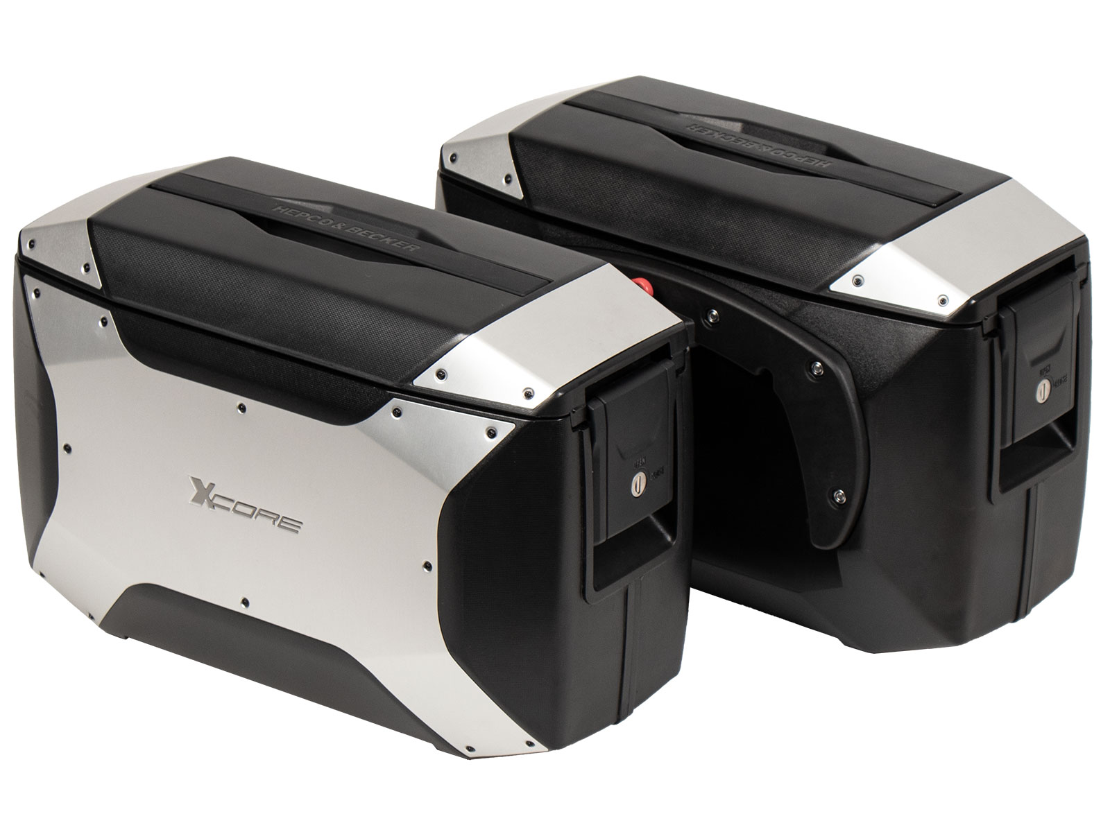 Xcore Seitenkofferset silber für C-Bow Träger Hepco & Becker
