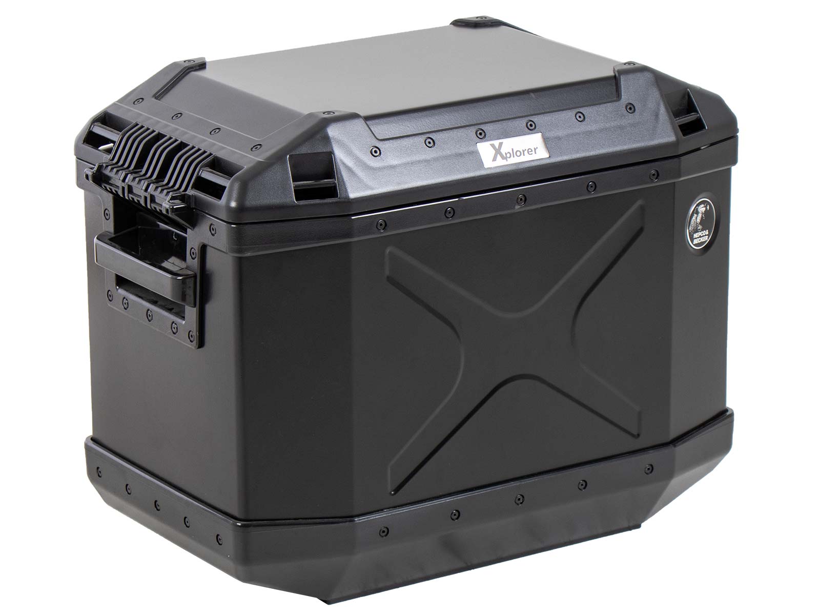 Seitenkoffer Alu Xplorer 40 Cutout links schwarz Hepco & Becker