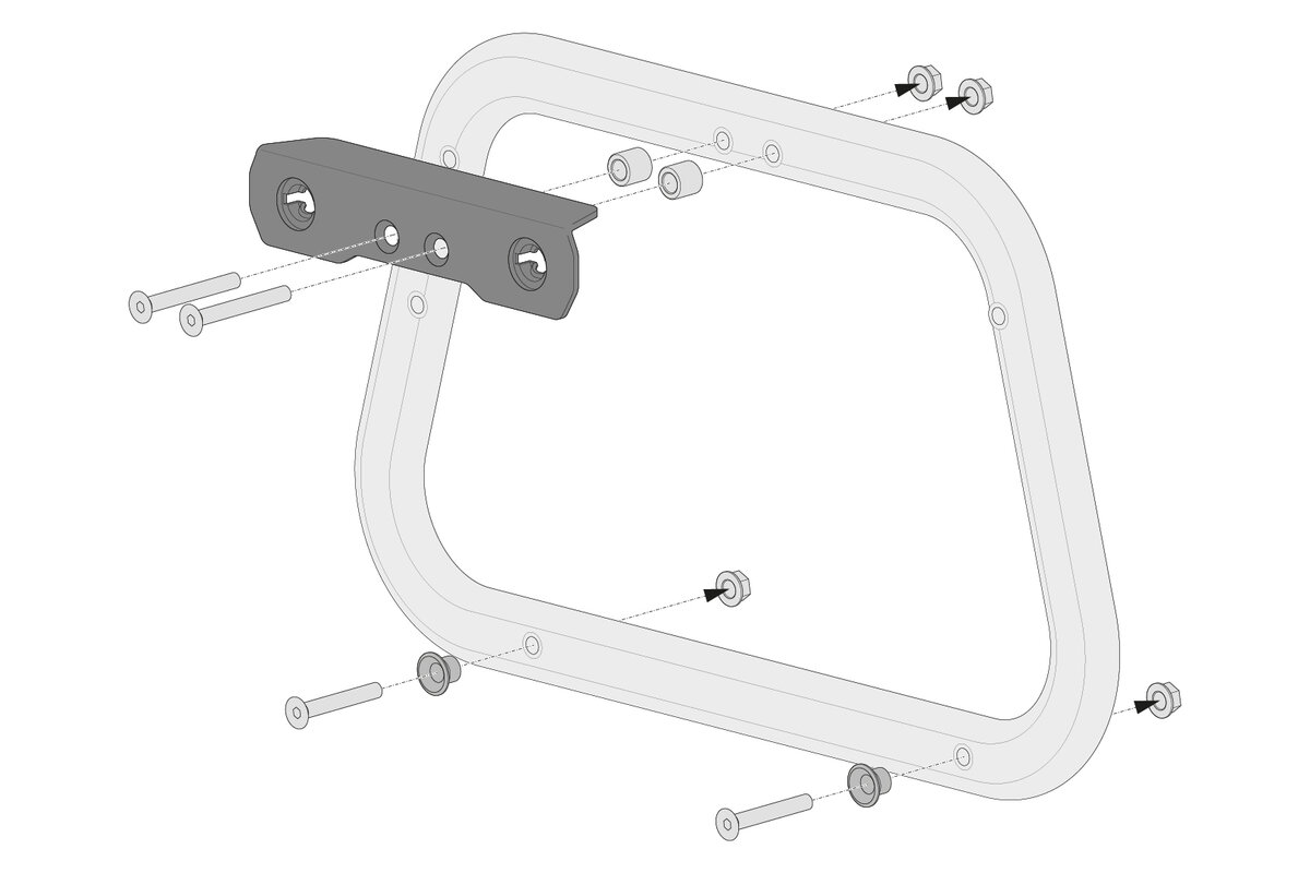 SW-Motech Adapterkit für PRO/EVO Seitenträger für Givi Trekker Dolomiti Seitenkoffer