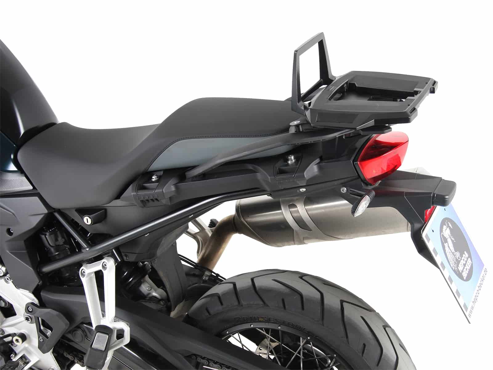 Alurack Topcaseträger schwarz für original Kunststoffbrücke für BMW F 800 GS (24-) Hepco & Becker