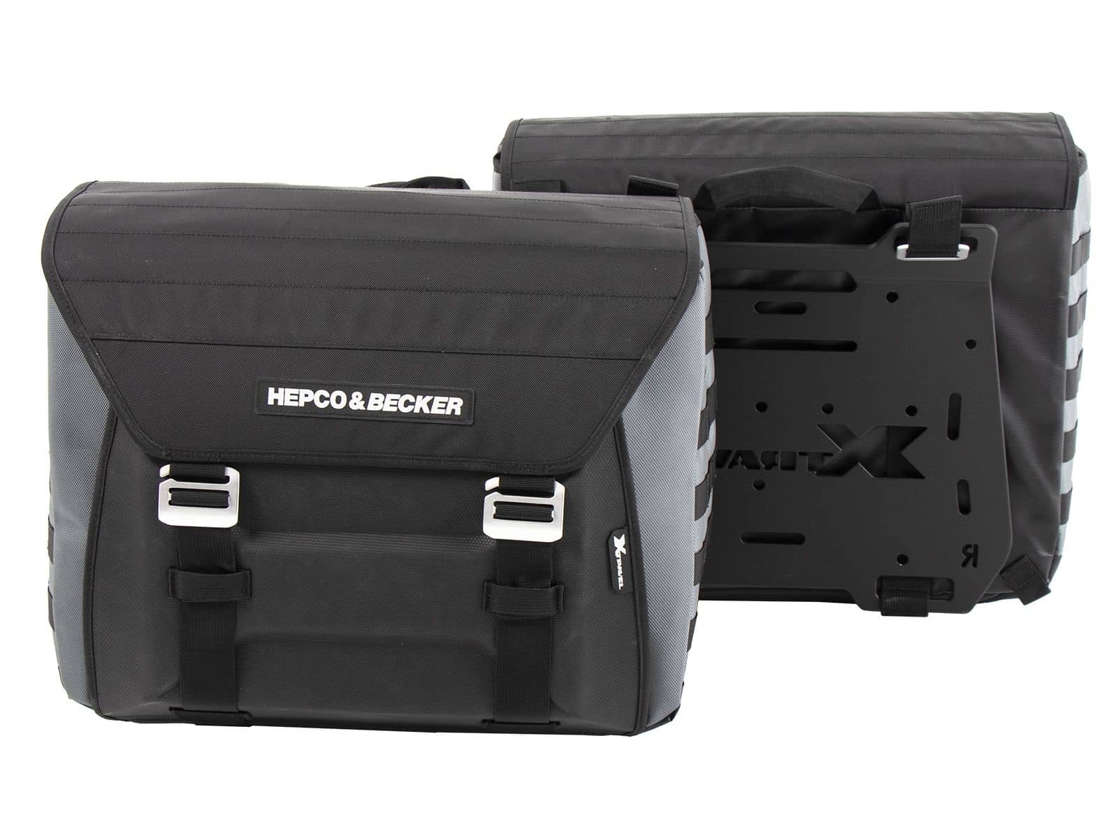 Seitentaschensatz Xtravel Basic inkl. 2x Universaladapterplatte für Rohrseitenkofferträger