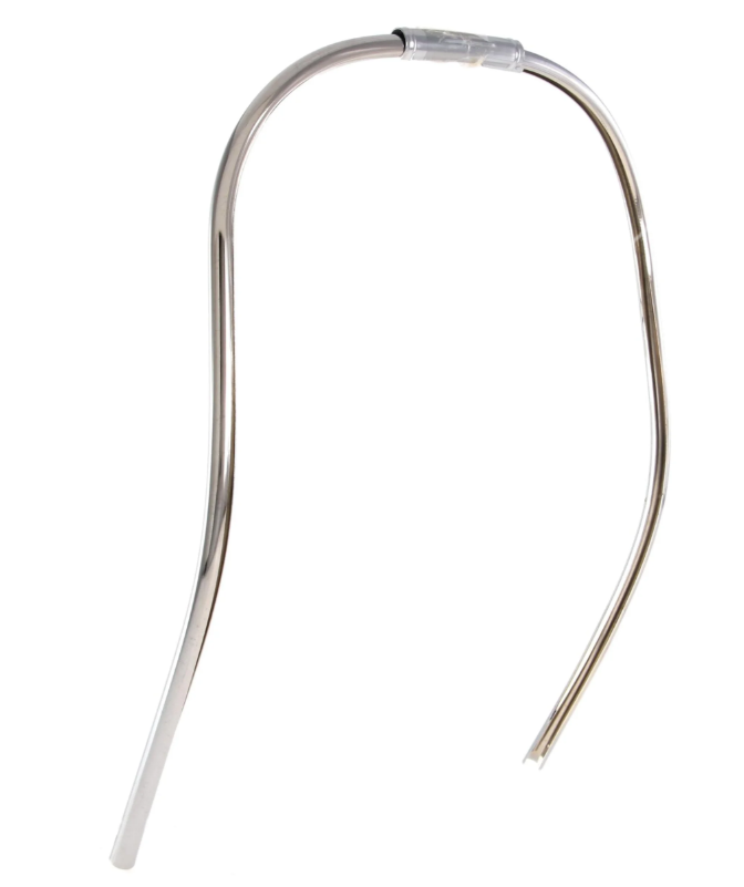 Monoschlitzrohr Beinschild CUPPINI für Vespa PX 80-200ccm, chrom