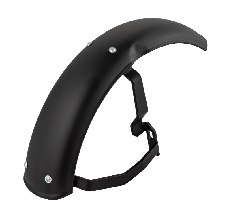 Kotflügel 2.0 Garelli für Vespa PX 80-200ccm, Metall schwarz matt, Halter schwarz