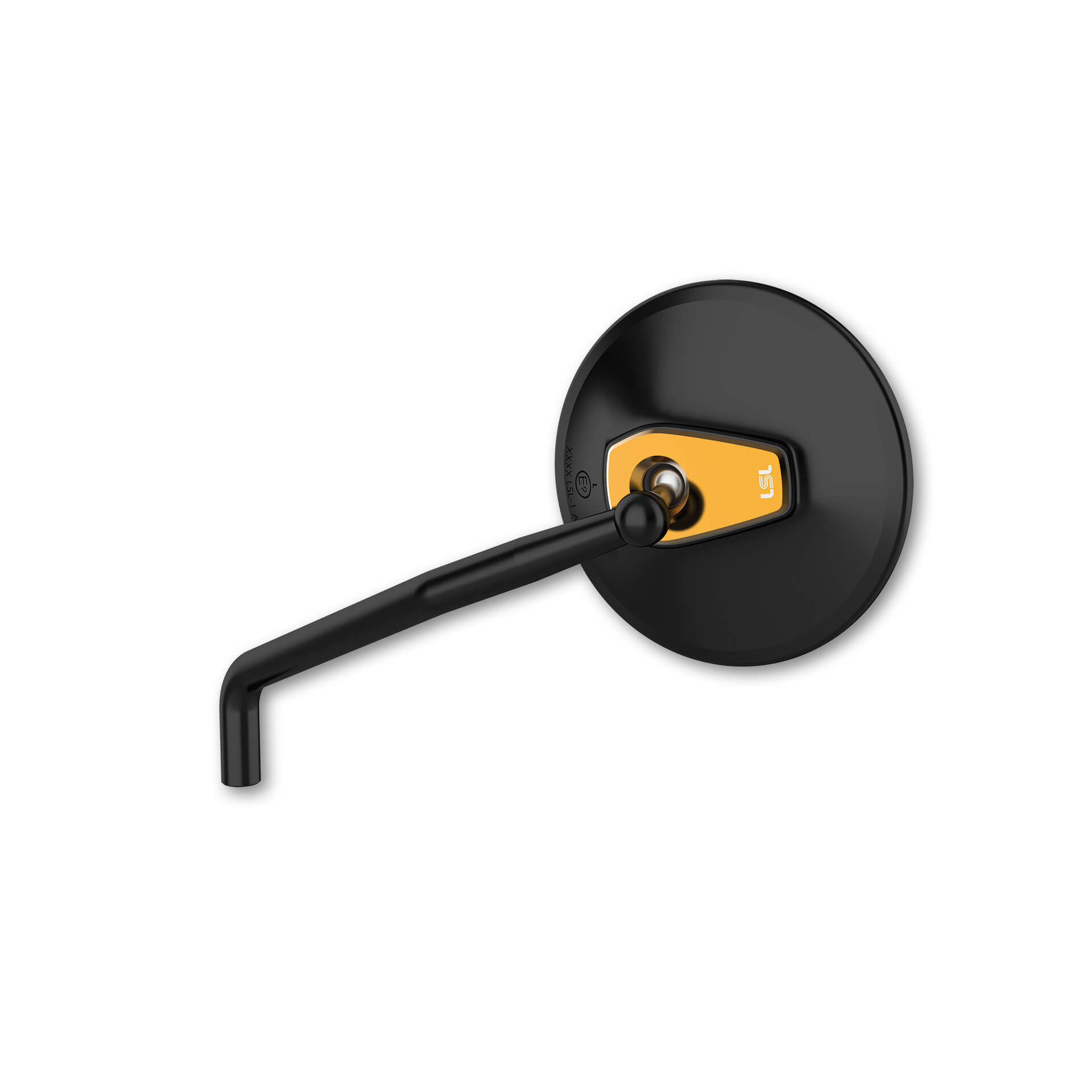 LSL Lenkerspiegel ERGONIA, Durchmesser 95 mm, schwarz-gold, mit Straßenzulassung, ECE, für rechts un