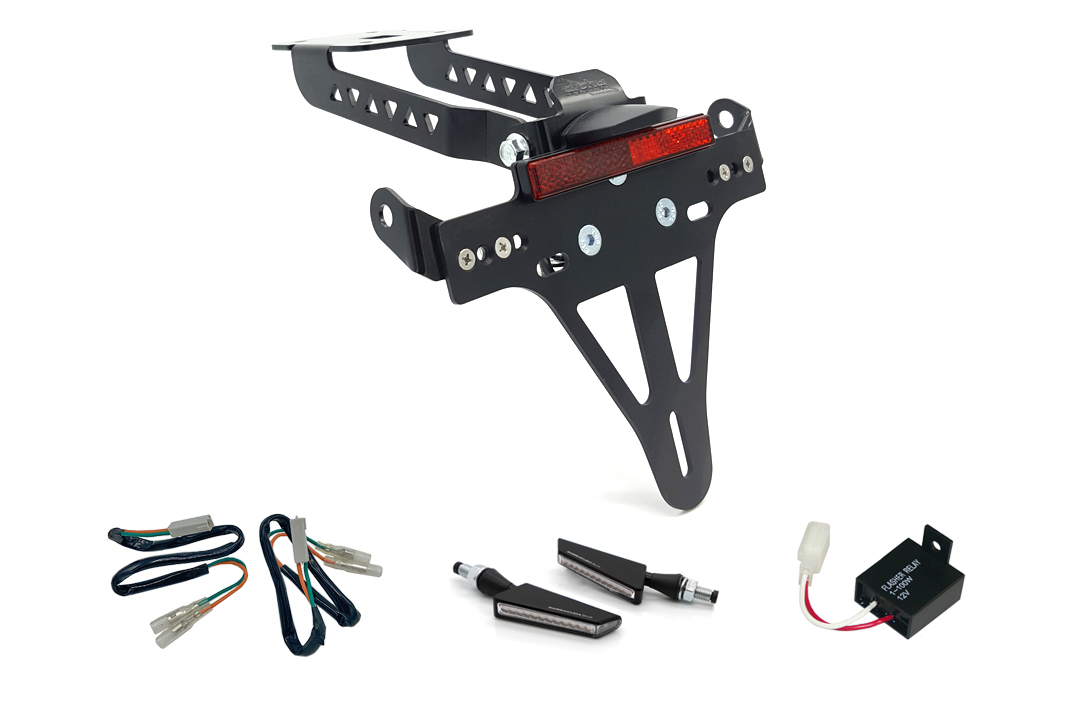 alpha Technik Kennzeichenhalter-Blinker-Kit SQ-LED für Kawasaki Z650 und Ninja 650 Typ: ER650H / EX6