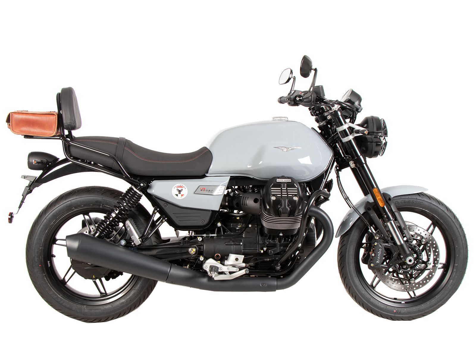 Sissybar mit Gepäckträger schwarz für Moto Guzzi V7 850 Sport (25-) Hepco & Becker