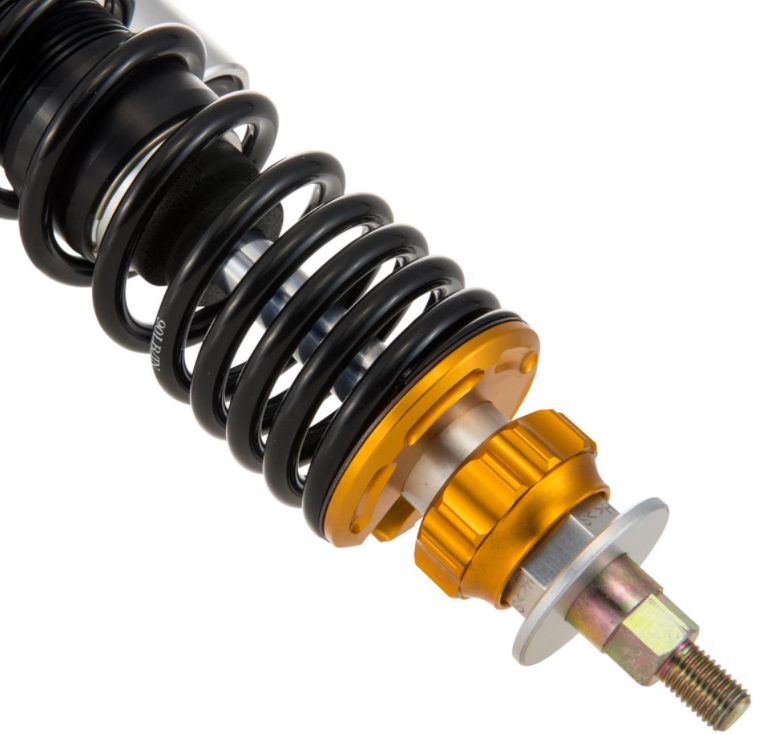 Stoßdämpfer "Black Edition", vorne für Vespa Primavera/​Sprint 50 -150ccm 2T/​4T AC, silber/orange