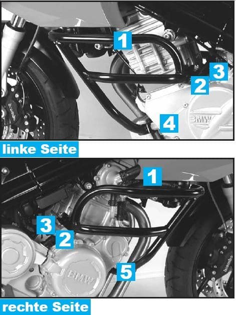 Motorschutzbügel silber für BMW F 800 S Hepco & Becker
