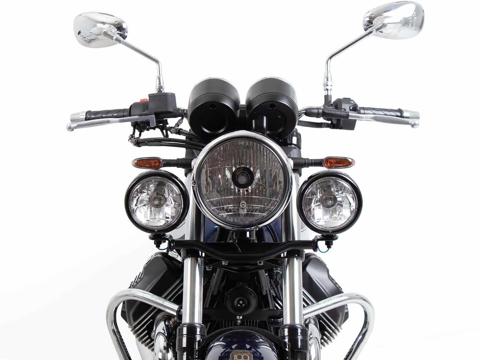 Twinlight Zusatzscheinwerfer inkl. Halter und Kabel schwarz für Moto Guzzi V7 850 Special (25- )
