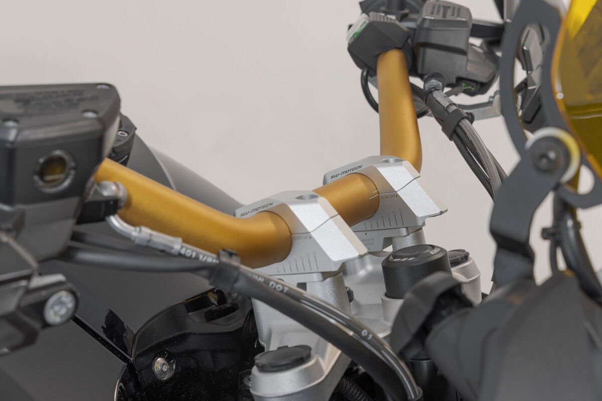 SW-Motech Lenkerverlegung variabel, silber für Ø 32 mm Lenker, H=30 mm für BMW R 1200 GS LC