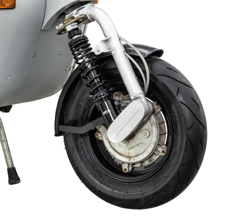 Kotflügel 2.0 Garelli EVO II für Vespa PX 80-200ccm, Carbon klar, Halter schwarz