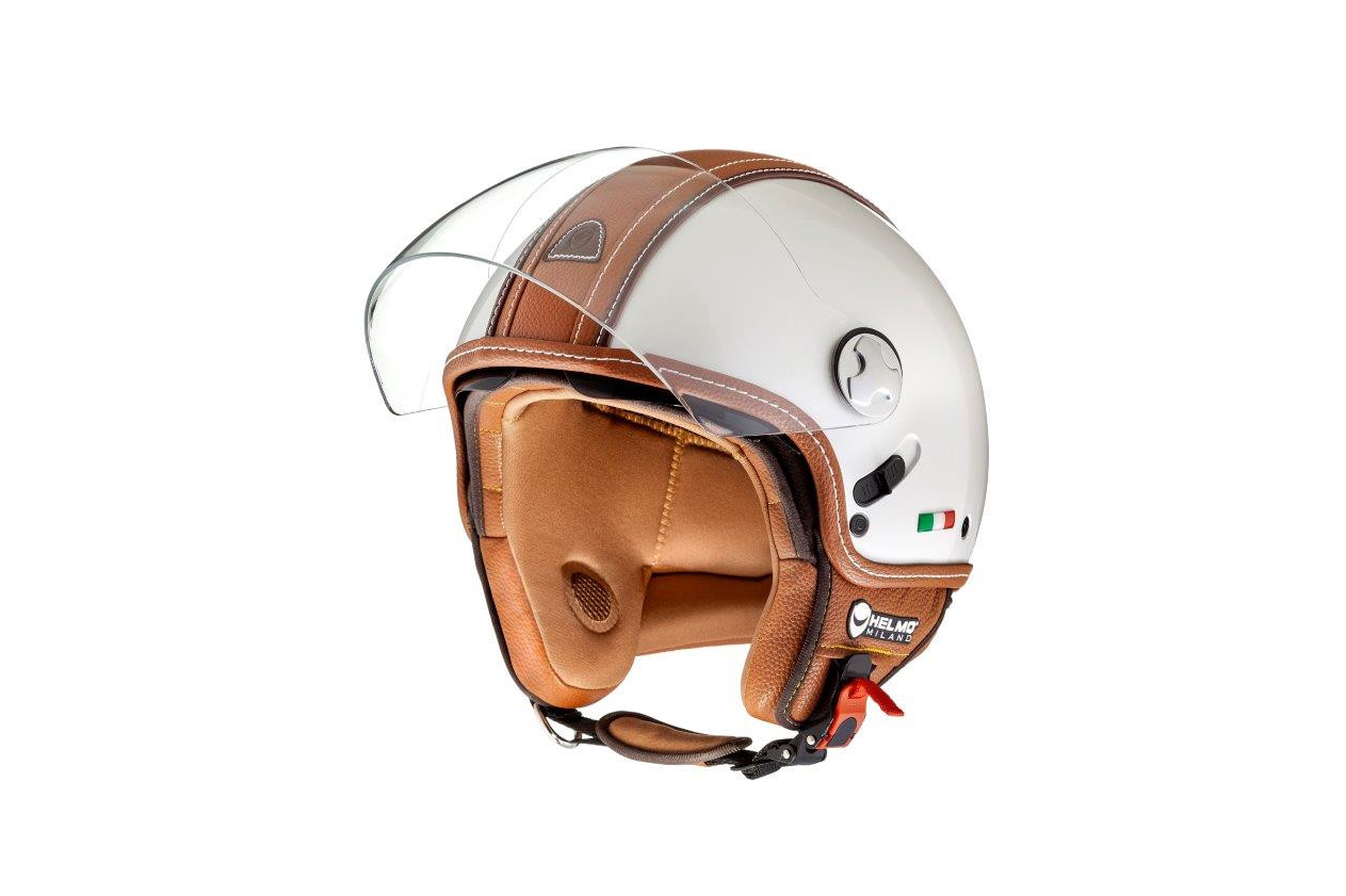 Helmo Milano Demi Jet, PelleDura Premium, weiß, braun